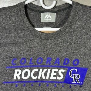Majestic Colorado Rockies Baseball T-Shirt Mens 2XL Gray‎ MLB NWOT